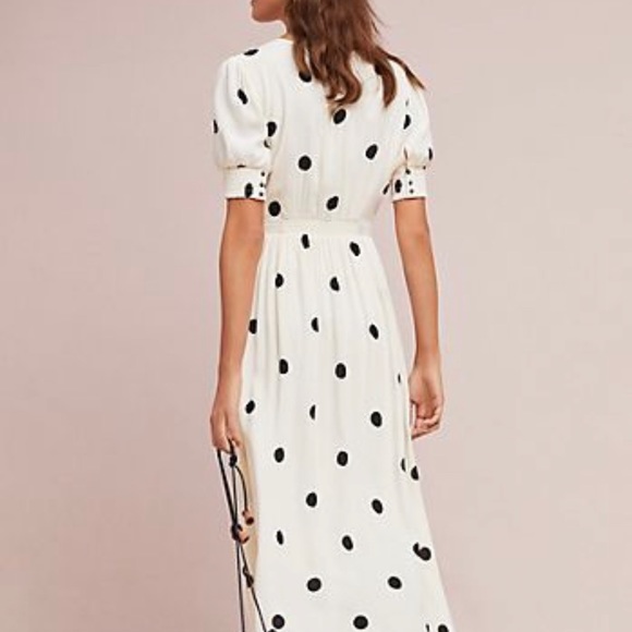 Anthropologie Breanna Wrap Polka Dot Dress - Picture 3 of 13